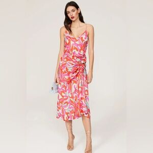 Delfín Vibrant Pink and Orange Women's Dress size M